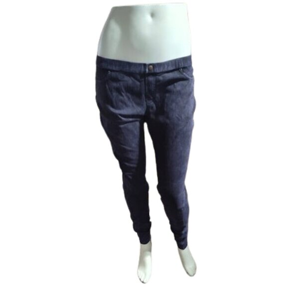 Hue Aubergine Black Denim Leggings / Jeggings Women's Large 12 - 14  NWT - Picture 1 of 12